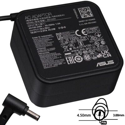 Asus 45W19V 3P (4.5PHI) (konektor 4,50/3,00 mm) Asus 45W19V 3P (4.5PHI) (konektor 4,50/3,00 mm)