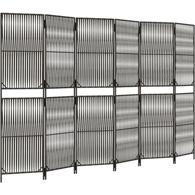 vidaXL Dělicí stěna 294 × 180 cm polyratan, šedá, 6 panelů 365386 vidaXL Dělicí stěna 294 × 180 cm polyratan, šedá, 6 panelů 365386