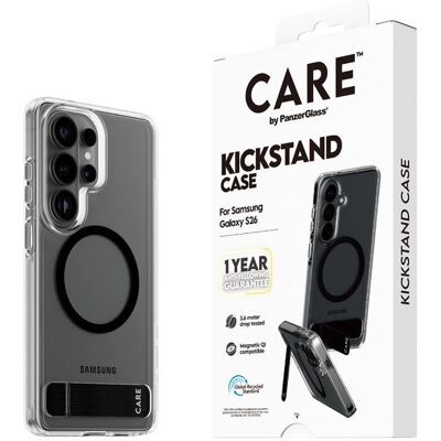 PanzerGlass CARE kryt Samsung Galaxy S26 čirý/černý Kickstand Qi + roční záruka proti žloutnutí PanzerGlass CARE kryt Samsung Galaxy S26 čirý/černý Kickstand Qi + roční záruka proti žloutnutí