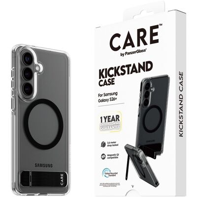 PanzerGlass CARE kryt Samsung Galaxy S26+ čirý/černý Kickstand Qi + roční záruka proti žloutnutí PanzerGlass CARE kryt Samsung Galaxy S26+ čirý/černý Kickstand Qi + roční záruka proti žloutnutí