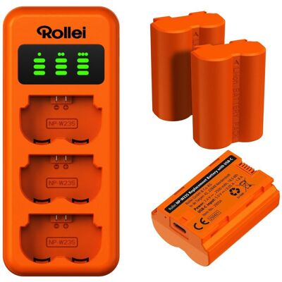 Rollei nabíječka pro 3 baterie + 3× baterie NP-W235 Rollei nabíječka pro 3 baterie + 3× baterie NP-W235