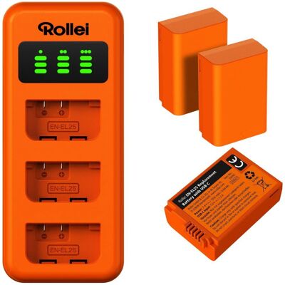 Rollei nabíječka pro 3 baterie + 3× baterie EN-EL25 Rollei nabíječka pro 3 baterie + 3× baterie EN-EL25