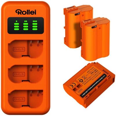 Rollei nabíječka pro 3 baterie + 3× baterie EN-EL15 Rollei nabíječka pro 3 baterie + 3× baterie EN-EL15