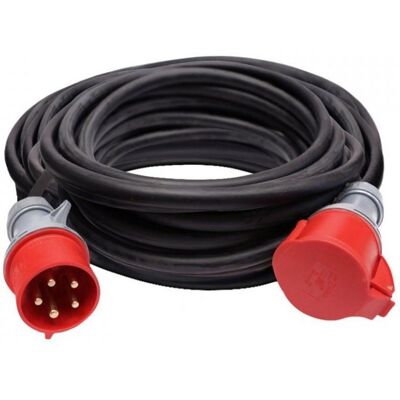 Solight prodlužovací přívod - spojka, 15m, 400V/16A, černá, kabel gumový H05RR-F 5G 2.5mm2 Solight prodlužovací přívod - spojka, 15m, 400V/16A, černá, kabel gumový H05RR-F 5G 2.5mm2