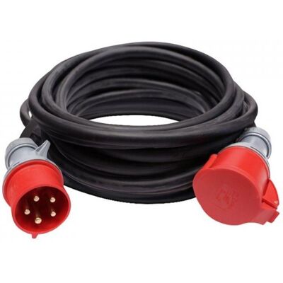 Solight prodlužovací přívod - spojka, 15m, 400V/32A, černá, kabel gumový H05RR-F 5G 2.5mm2 Solight prodlužovací přívod - spojka, 15m, 400V/32A, černá, kabel gumový H05RR-F 5G 2.5mm2