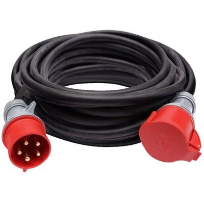 Solight prodlužovací přívod - spojka, 20m, 400V/32A, černá, kabel gumový H05RR-F 5G 2.5mm2 Solight prodlužovací přívod - spojka, 20m, 400V/32A, černá, kabel gumový H05RR-F 5G 2.5mm2