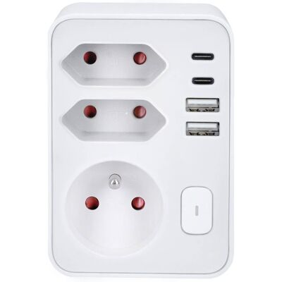 Solight rozbočka 1 × 16 A + 2 × 2,5 A, 2 × USB A+C rychlonabíječka 20 W PD Solight rozbočka 1 × 16 A + 2 × 2,5 A, 2 × USB A+C rychlonabíječka 20 W PD