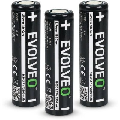 Evolveo LiPower 186 Core 2500 – Li-ion baterie 18650 (3,7 V / 2500 mAh) 3 ks Evolveo LiPower 186 Core 2500 – Li-ion baterie 18650 (3,7 V / 2500 mAh) 3 ks