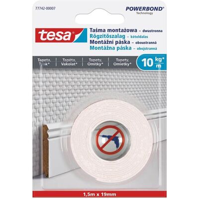 TESA Lepící páska montážní, oboustranná na tapety a omítku 10kg/m TESA Lepící páska montážní, oboustranná na tapety a omítku 10kg/m