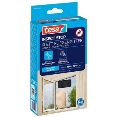 TESA Insect Stop Síť na suchý zip do oken, 1,5 × 1,8 m, antracitová TESA Insect Stop Síť na suchý zip do oken, 1,5 × 1,8 m, antracitová