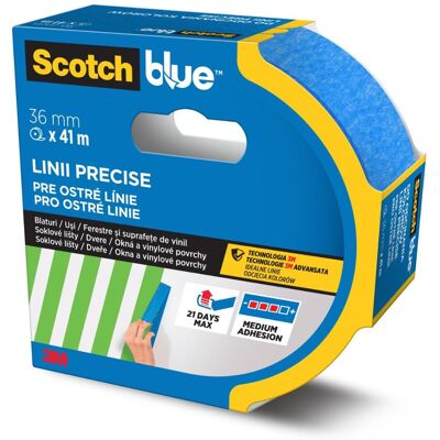 3M Scotch™ univerzální maskovací páska 36 mm × 41 m, provedení 2093 - pro ostré linie 3M Scotch™ univerzální maskovací páska 36 mm × 41 m, provedení 2093 - pro ostré linie