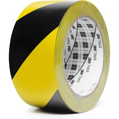 3M označovací PVC lepicí páska pro bezpečnostní značení 766i, 50 mm × 33 m, černo-žlutá 3M označovací PVC lepicí páska pro bezpečnostní značení 766i, 50 mm × 33 m, černo-žlutá
