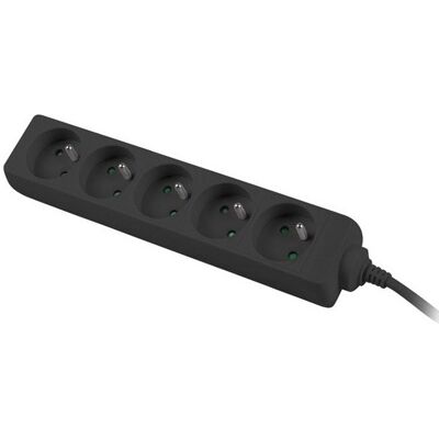 KRUP V3 Prodlužovací kabel - 5 zásuvek, 3m, Černý KRUP V3 Prodlužovací kabel - 5 zásuvek, 3m, Černý