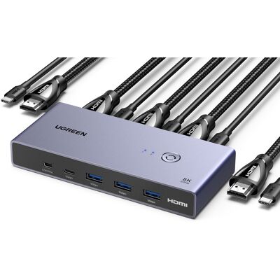 UGREEN HDMI 2.1 KVM Switch 2 In 1 Out UGREEN HDMI 2.1 KVM Switch 2 In 1 Out