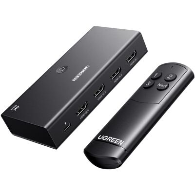 UGREEN HDMI Switch 3 in 1 Out 4K@60Hz with Remote Supports HDR10+ CEC HDCP2.2 Compatible with Ninten UGREEN HDMI Switch 3 in 1 Out 4K@60Hz with Remote Supports HDR10+ CEC HDCP2.2 Compatible with Ninten
