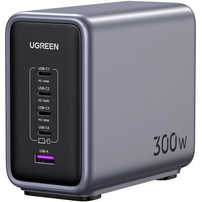 Ugreen 1*USB-A+4*USB-C 300W Desktop Fast Charger EU Ugreen 1*USB-A+4*USB-C 300W Desktop Fast Charger EU