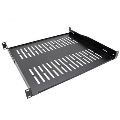 Value 19" police 1U, 400 mm, tvar U, max. 25 kg, černá Value 19" police 1U, 400 mm, tvar U, max. 25 kg, černá