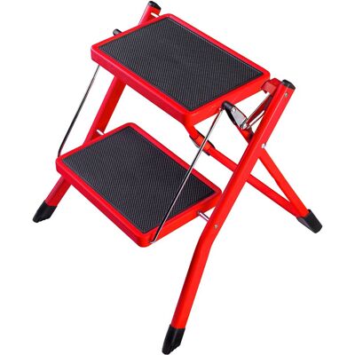 VENBOS Schůdky ocelové MINI 2031 1x2 - červené, 150kg VENBOS Schůdky ocelové MINI 2031 1x2 - červené, 150kg