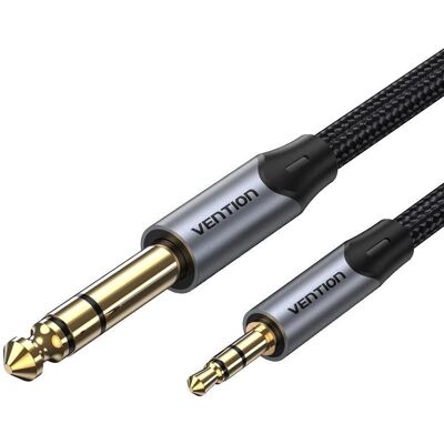 Vention Cotton Braided TRS 3.5mm Male to 6.5mm Male Audio Cable 10M Gray Aluminum Alloy Type Vention Cotton Braided TRS 3.5mm Male to 6.5mm Male Audio Cable 10M Gray Aluminum Alloy Type