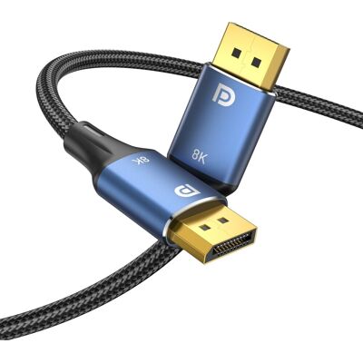 Vention Cotton Braided DP (DisplayPort) 1.4 Cable 8K 2m Blue Aluminum Alloy Type Vention Cotton Braided DP (DisplayPort) 1.4 Cable 8K 2m Blue Aluminum Alloy Type