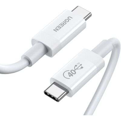 Ugreen USB-C Kabel - 8K 60Hz - 40Gbps - 0,8m - Bílá - USB 4 Ugreen USB-C Kabel - 8K 60Hz - 40Gbps - 0,8m - Bílá - USB 4