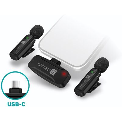 CONNECT IT Wireless Lavalier mikrofon USB-C (2 ks + receiver) set CONNECT IT Wireless Lavalier mikrofon USB-C (2 ks + receiver) set