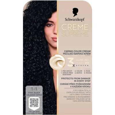 SCHWARZKOPF Creme Supreme 1-1 Chladná černá 60 ml SCHWARZKOPF Creme Supreme 1-1 Chladná černá 60 ml