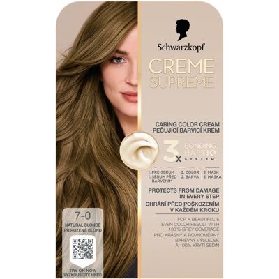 SCHWARZKOPF Creme Supreme 7-0 Přirozená blond 60 ml SCHWARZKOPF Creme Supreme 7-0 Přirozená blond 60 ml