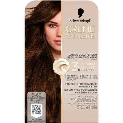 SCHWARZKOPF Creme Supreme 5-60 Světlá čokoládová hnědá 60 ml SCHWARZKOPF Creme Supreme 5-60 Světlá čokoládová hnědá 60 ml