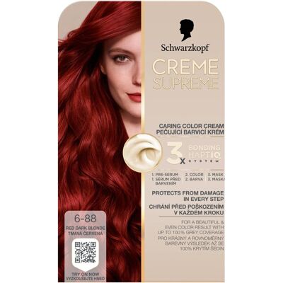 SCHWARZKOPF Creme Supreme 6-88 Tmavá červená 60 ml SCHWARZKOPF Creme Supreme 6-88 Tmavá červená 60 ml