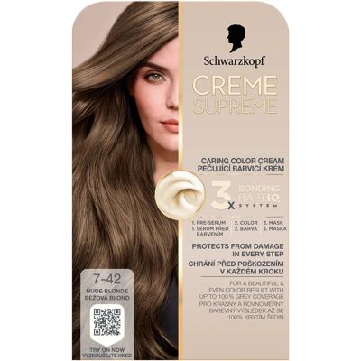 SCHWARZKOPF Creme Supreme 7-42 Béžová blond 60 ml SCHWARZKOPF Creme Supreme 7-42 Béžová blond 60 ml