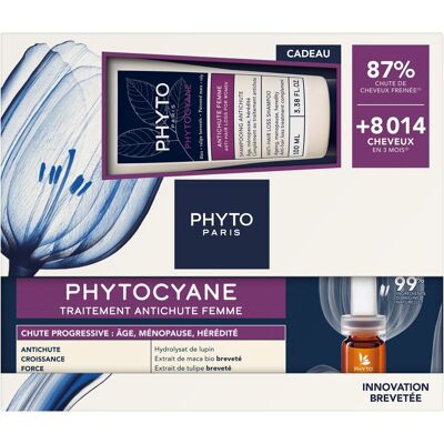 PHYTO Phytocyane Péče proti progresivnímu vypadávní vlasů pro ženy 12 × 5 ml + Šampon proti vypadává PHYTO Phytocyane Péče proti progresivnímu vypadávní vlasů pro ženy 12 × 5 ml + Šampon proti vypadává