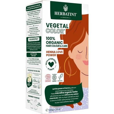 HERBATINT Vegetal Colour Bio Rostlinná barva na vlasy Henna Love Power HERBATINT Vegetal Colour Bio Rostlinná barva na vlasy Henna Love Power