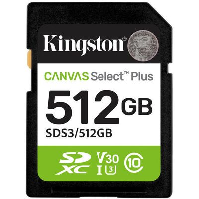 Kingston SDXC 512GB Canvas Select Plus Gen 3 Kingston SDXC 512GB Canvas Select Plus Gen 3