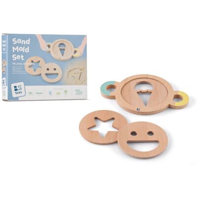 BS Toys Sada dřevěných formiček, vytlačování do písku BS Toys Sada dřevěných formiček, vytlačování do písku