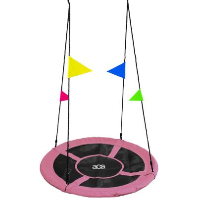 Aga Závěsný houpací kruh 90 cm růžový s vlajkami Aga Závěsný houpací kruh 90 cm růžový s vlajkami