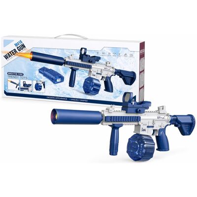 BATTLE Elektrická vodní pistole se světelným efektem - M416, 2 zásobníky, modrá BATTLE Elektrická vodní pistole se světelným efektem - M416, 2 zásobníky, modrá