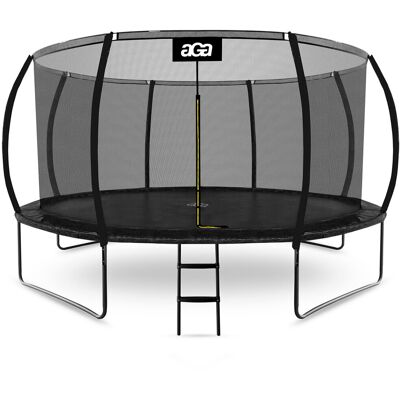 Aga SPORT EXCLUSIVE Trampolína 430 cm černá + ochranná síť + žebřík Aga SPORT EXCLUSIVE Trampolína 430 cm černá + ochranná síť + žebřík