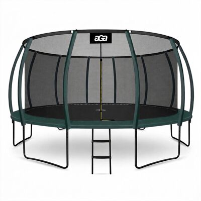 Aga SPORT EXCLUSIVE Trampolína 500 cm tmavě zelená + ochranná síť + žebřík Aga SPORT EXCLUSIVE Trampolína 500 cm tmavě zelená + ochranná síť + žebřík