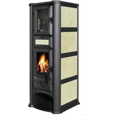 Tim Sistem Lederata plus ECO, 8.2 kW, vývod - horní, 120 mm, na tuhé palivo, bez výměníku , béžové Tim Sistem Lederata plus ECO, 8.2 kW, vývod - horní, 120 mm, na tuhé palivo, bez výměníku , béžové