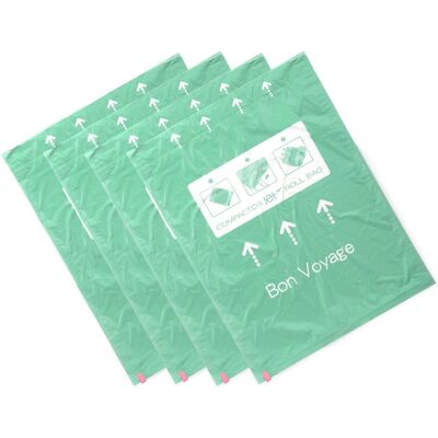 Compactor Sada 4 ks cestovních vakuových pytlů Jet Roll Bags L 50 litrů, 55 × 70 cm Compactor Sada 4 ks cestovních vakuových pytlů Jet Roll Bags L 50 litrů, 55 × 70 cm