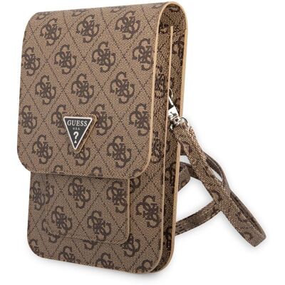 Guess PU 4G Triangle Logo Phone Bag Brown Guess PU 4G Triangle Logo Phone Bag Brown