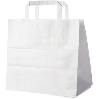 Wimex Papírová taška s plochým uchem 26+17 × 25 cm, bílá, 50 ks Wimex Papírová taška s plochým uchem 26+17 × 25 cm, bílá, 50 ks