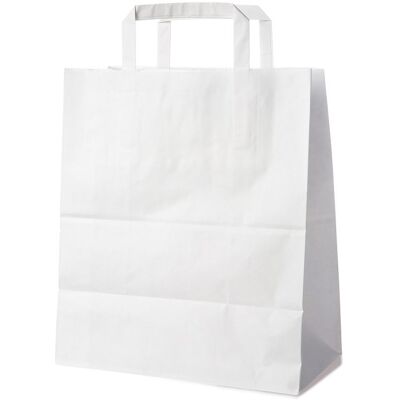 Wimex Papírová taška s plochým uchem 26+14 × 32 cm, bílá, 50 ks Wimex Papírová taška s plochým uchem 26+14 × 32 cm, bílá, 50 ks