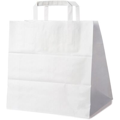 Wimex Papírová taška s plochým uchem 32+21 × 33 cm, bílá, 50 ks Wimex Papírová taška s plochým uchem 32+21 × 33 cm, bílá, 50 ks