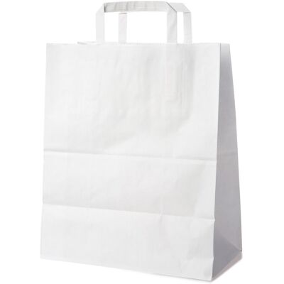 Wimex Papírová taška s plochým uchem 32+16 × 39 cm, bílá, 50 ks Wimex Papírová taška s plochým uchem 32+16 × 39 cm, bílá, 50 ks