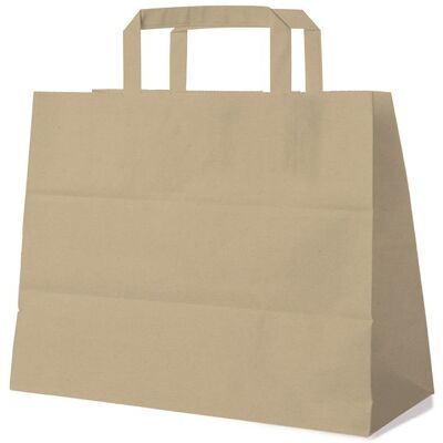 Wimex Papírová taška s plochým uchem 32+16 × 27 cm, hnědá, 50 ks Wimex Papírová taška s plochým uchem 32+16 × 27 cm, hnědá, 50 ks