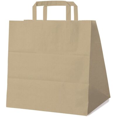 Wimex Papírová taška s plochým uchem 32+21 × 33 cm, hnědá, 50 ks Wimex Papírová taška s plochým uchem 32+21 × 33 cm, hnědá, 50 ks