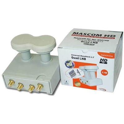 LNB Mascom Monoblock Quad MCM4QS01HD Gold 4.3° LNB Mascom Monoblock Quad MCM4QS01HD Gold 4.3°
