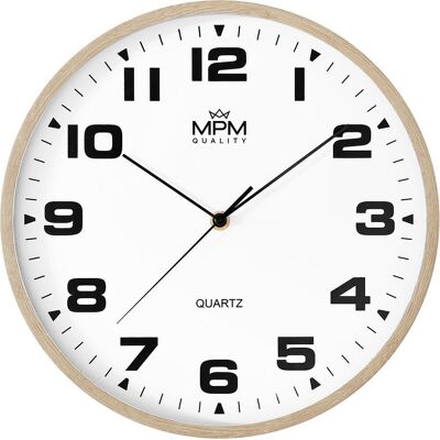 MPM Quality Dřevěný design plastové hodiny - Nástěnné hodiny MPM Quality Dřevěný design plastové hodiny - Nástěnné hodiny